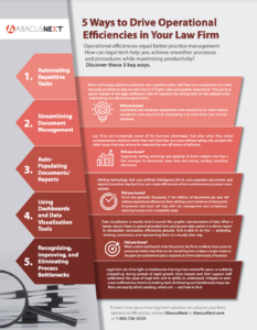 5 ways to drive operational efficiencies in your law firm infographic